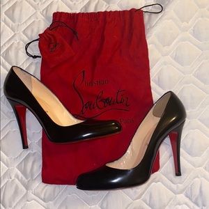 Authentic Christian Louboutin Black Leather Heels